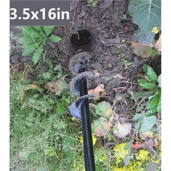 Garden Auger Drill Bit for Planting 1.6"x16.5"and 3.5"x16",Heavy Duty - Picture 5 of 8